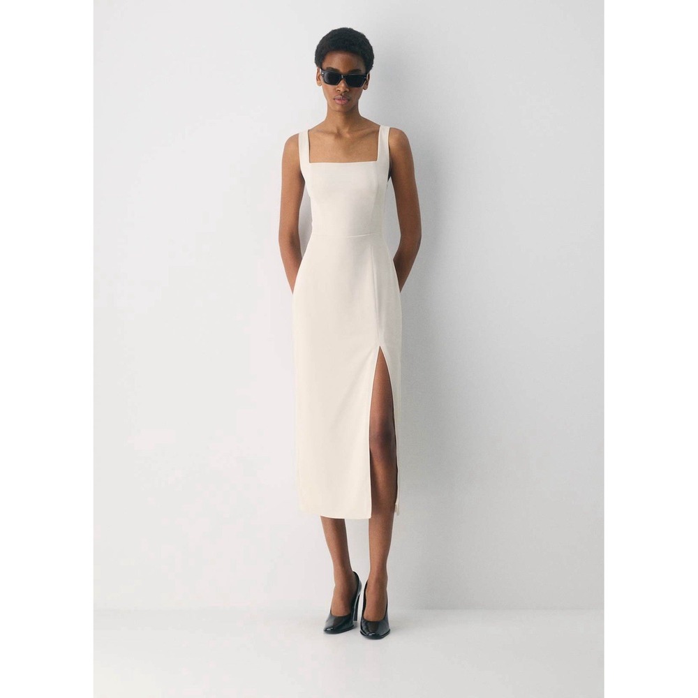 Aritzia Babaton '90s Slit Satin Midi Dress Sz 2 Elegant Cocktail Chic $128